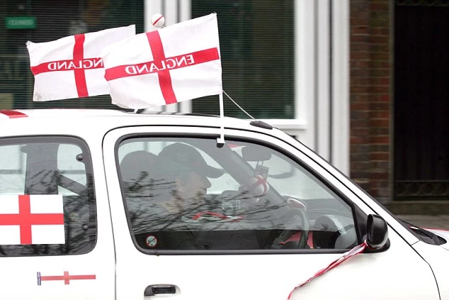 England car windscreen country flag England car windscreen country flag